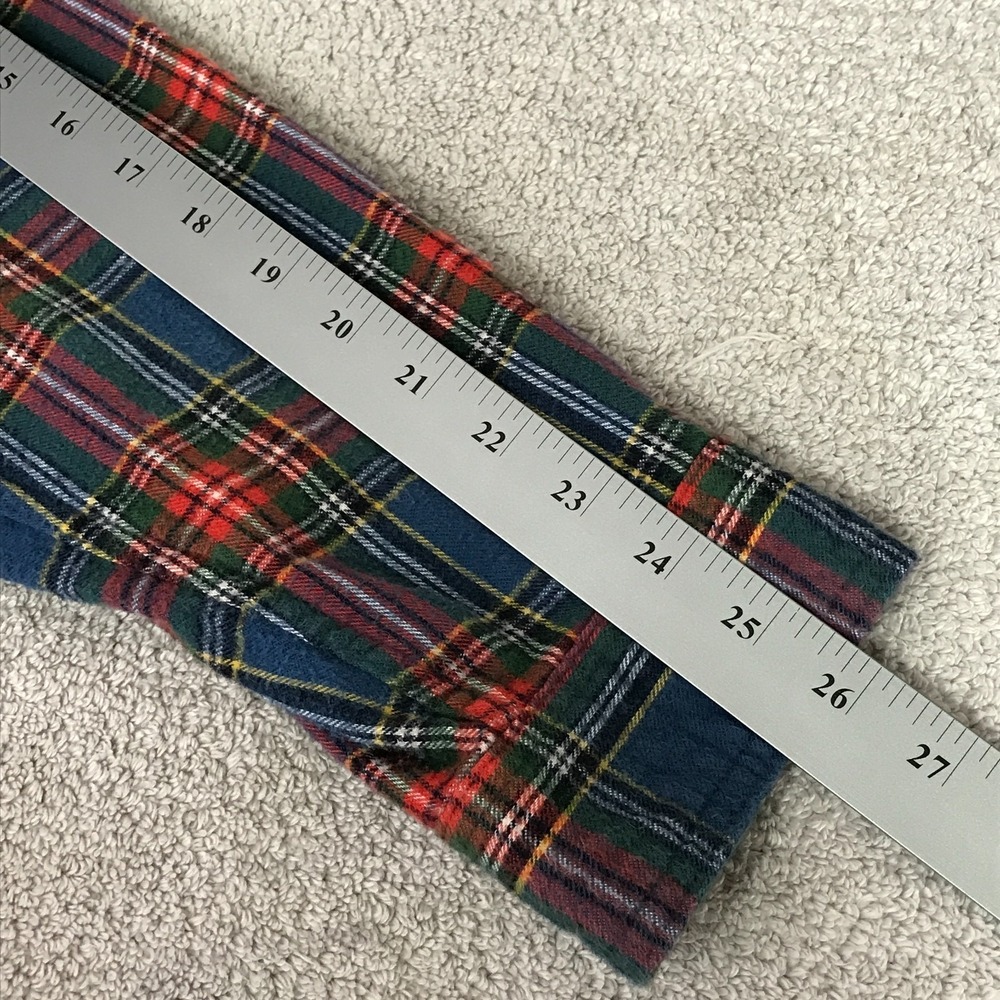 LL Bean Mens XL Scotch Plaid Flannel Shirt Traditional Fit Blue Red Cotton 22806 - Picture 11 of 12